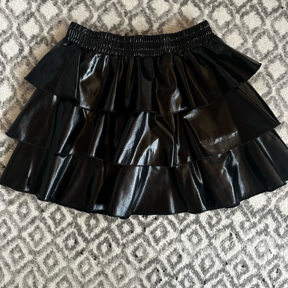 Girls black pleather skirt, size 10. Super cute, worn once
